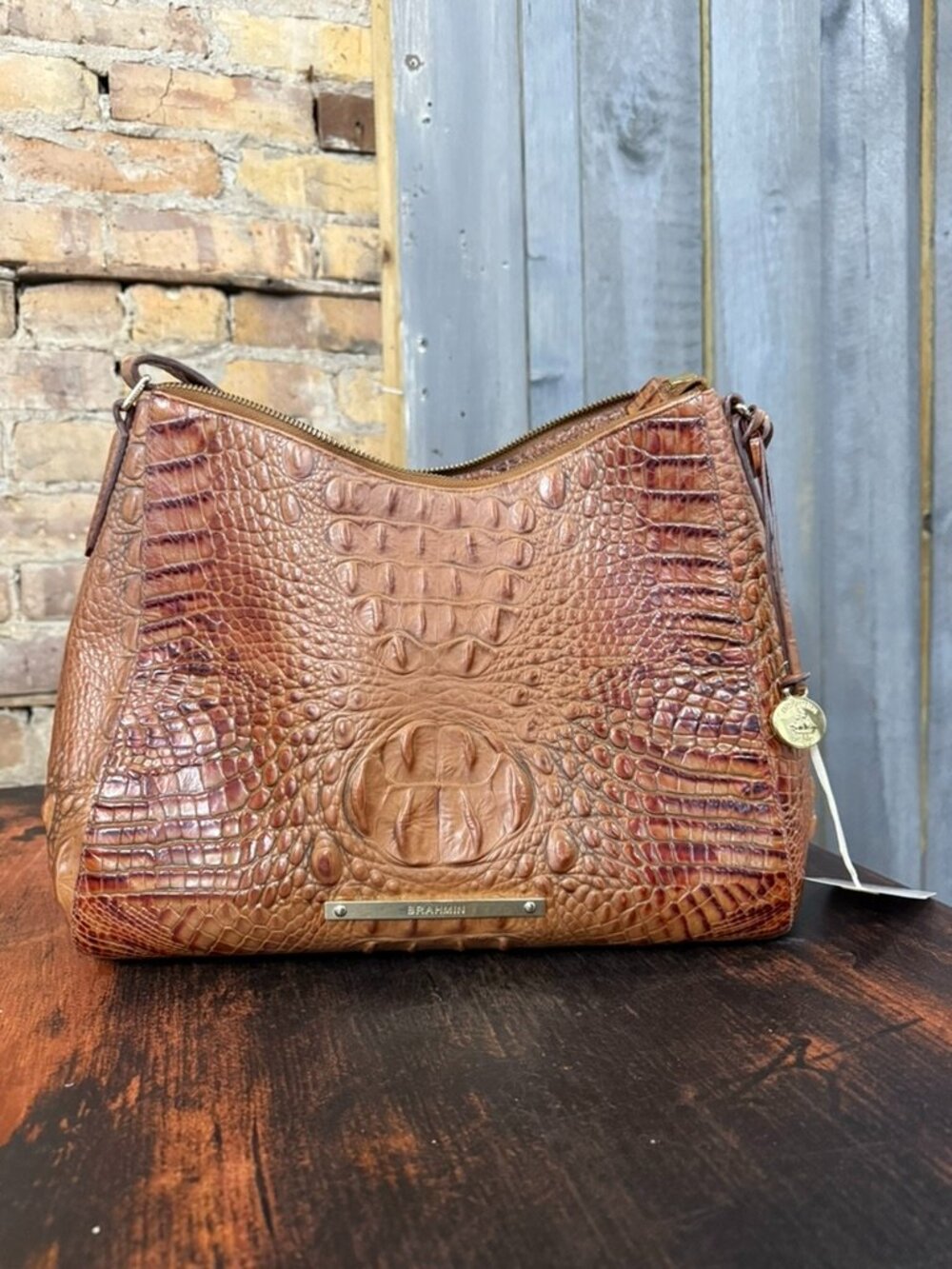 Brahmin brown leather shoulder bag